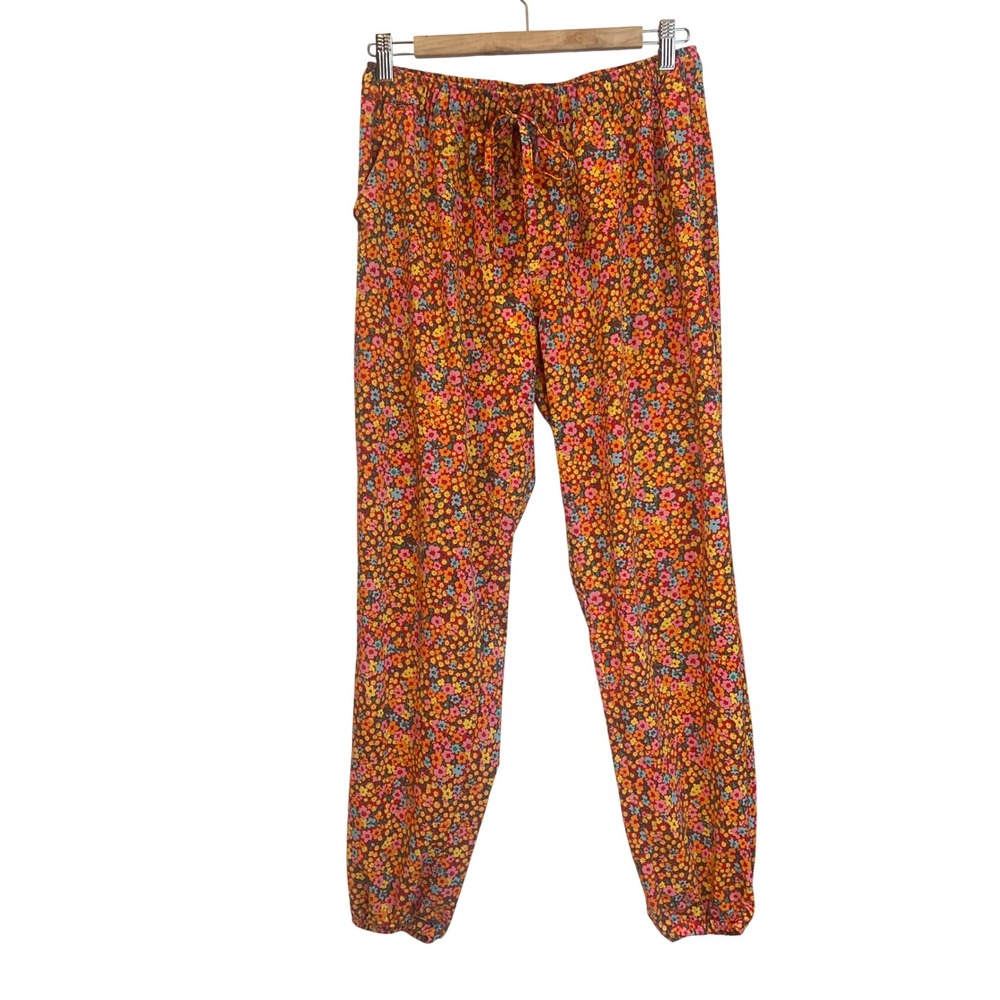 Toad&Co Womens Floral Jogger Pants Orange Multicolor Recycled Blend Size M